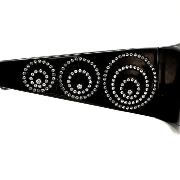 Chopard Rectangle Black Sunglasses Polka Dot Crystals RARE main image 12